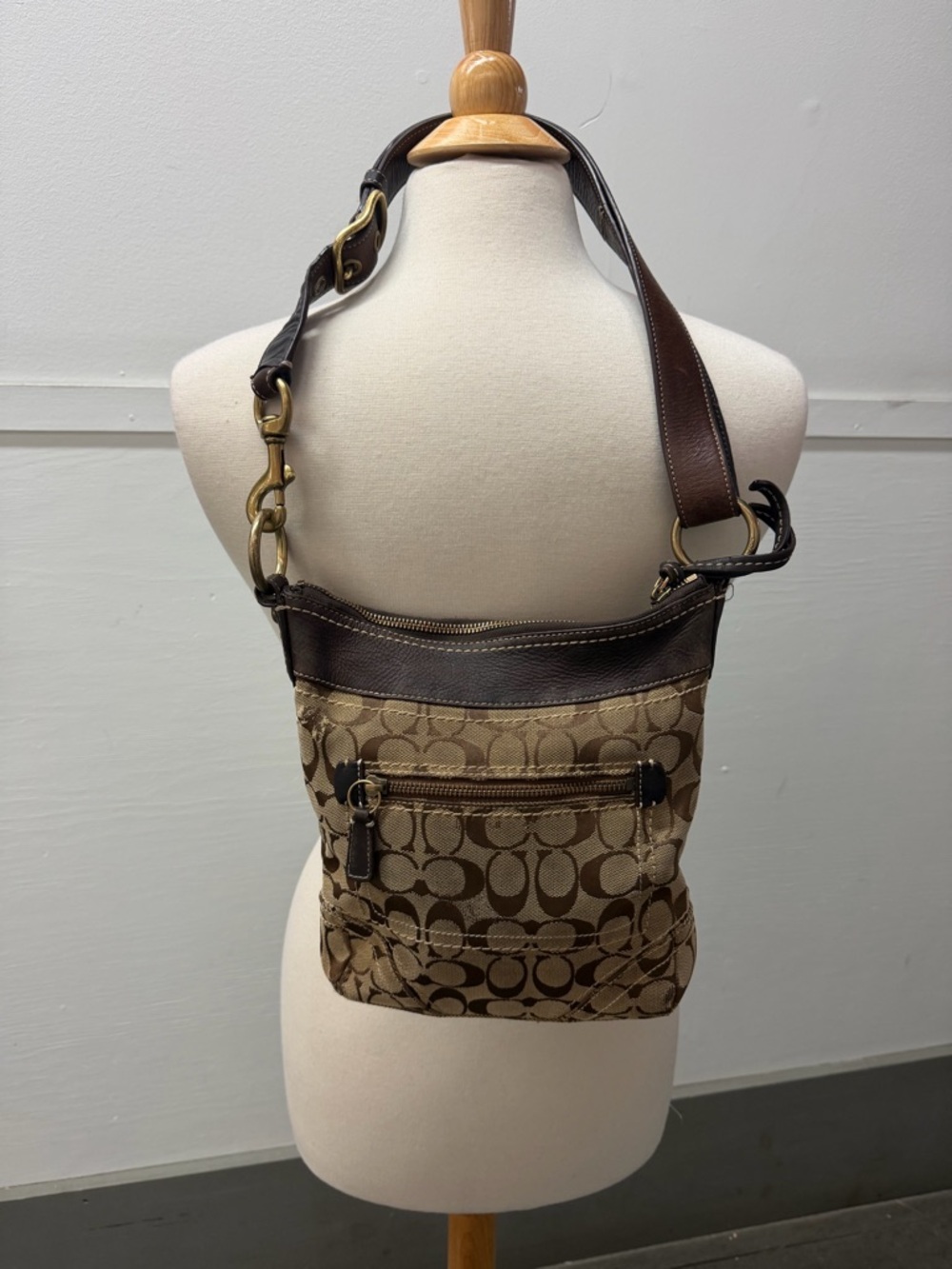 Coach Signature Canvas Shoulder Bag in Brown